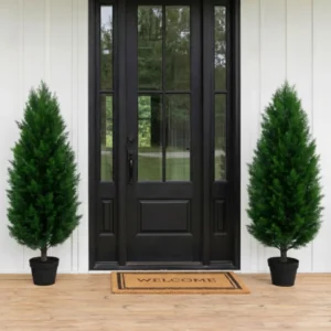Faux 4’ UV Resistant Cedar Tree Indoor and Outdoor, 2-pack